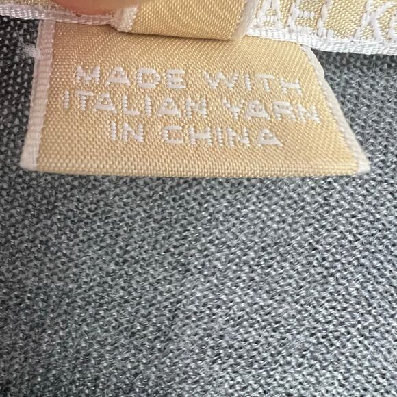 Michael Kors Italian Cashmer Silk Cardigan Sweater Women's M Gray - Picture 6 of 7